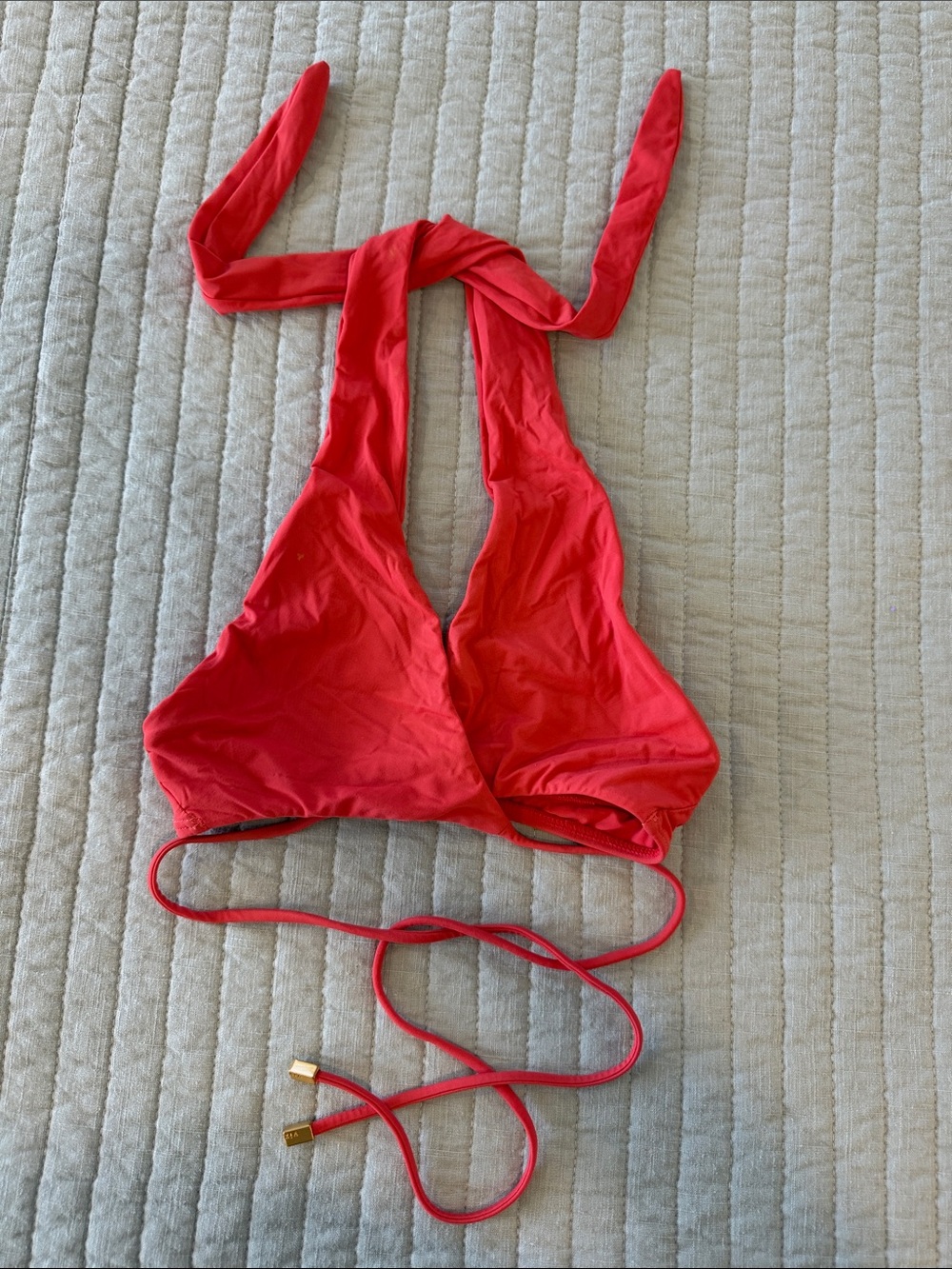 VIX Coral Red Halter Bikini Top - Unbranded